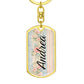 shineon dog keychain - floral with birthstone font 4