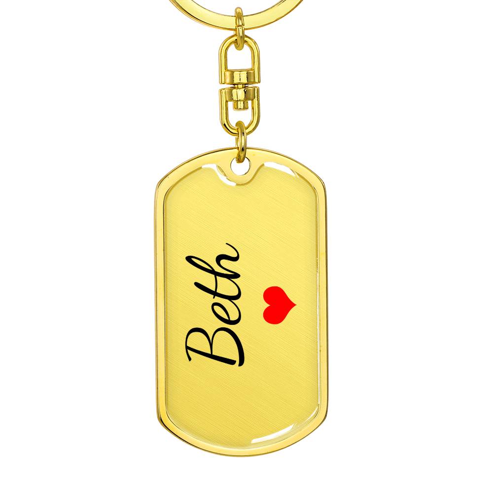 Beth Keychain – Custom Name Keychain for Women