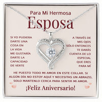 Load image into Gallery viewer, Para Mi Esposa en Nuestro Aniversario - Collar Para Mi Hermosa Esposa en Español – Colgante Corazón con Mensaje
