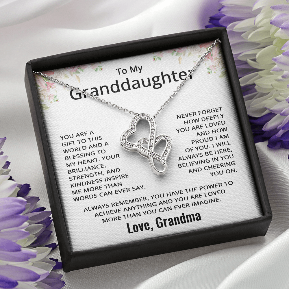 To My Granddaughter Necklace from Grandma Granddaughter Birthday Christmas Valentines Day Jewelry from Grandmother