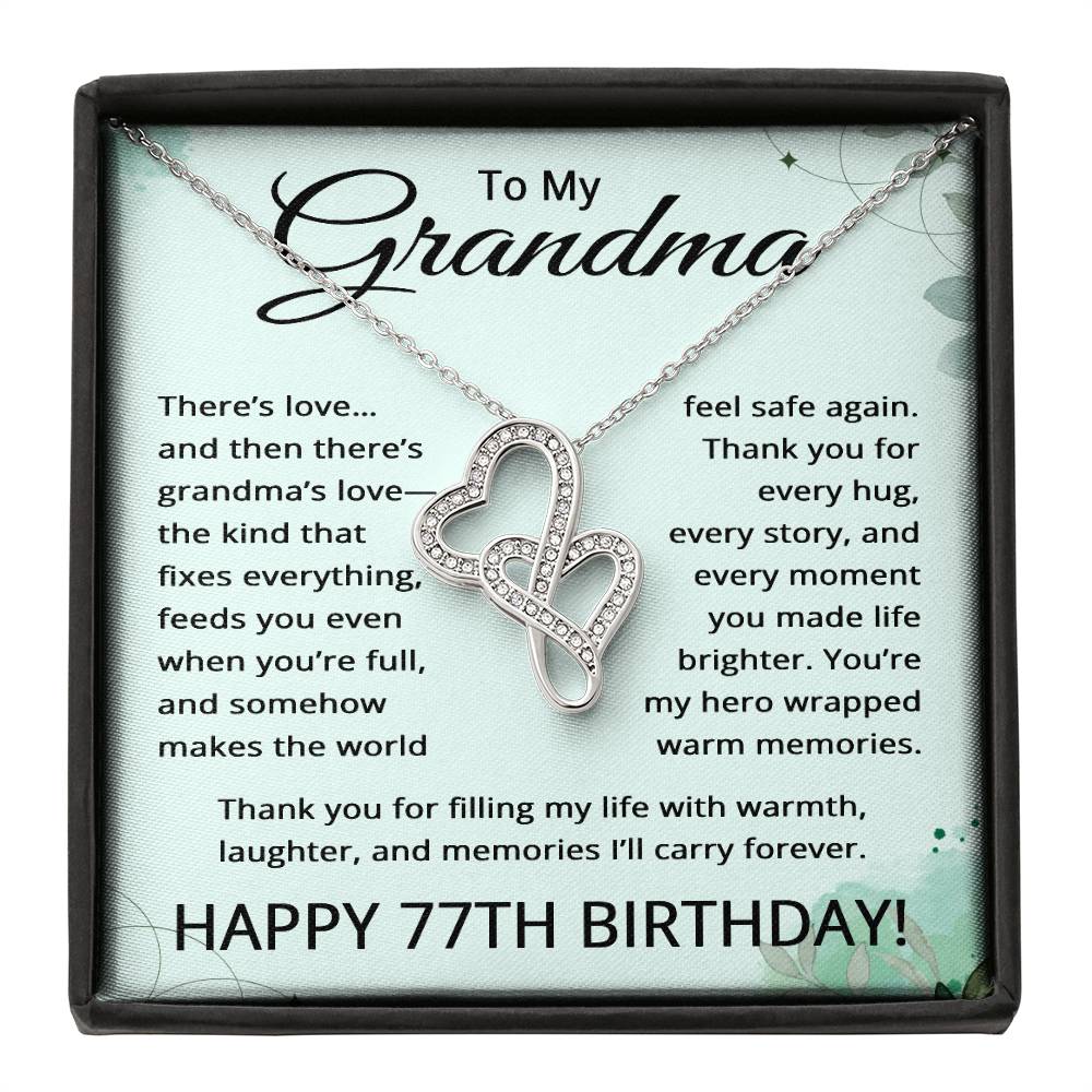 77th Birthday Gifts for Grandma - To My Grandmother Necklace - 77 Years Old Grandma