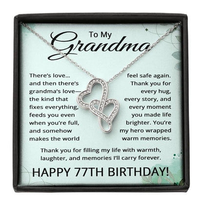 77th Birthday Gifts for Grandma - To My Grandmother Necklace - 77 Years Old Grandma