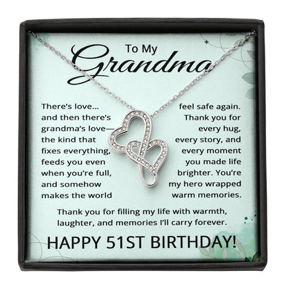 51st Birthday Gifts for Grandma - To My Grandmother Necklace - 51 Years Old Grandma