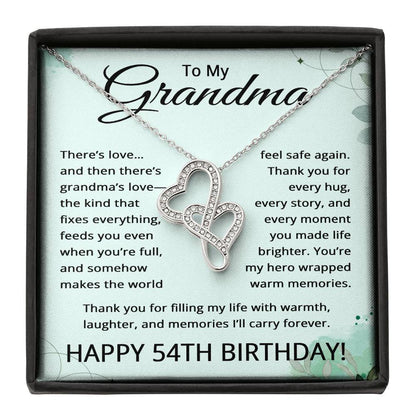54th Birthday Gifts for Grandma - To My Grandmother Necklace - 54 Years Old Grandma