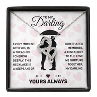 Load image into Gallery viewer, Future Wife Necklace from Fiancé with interlocking hearts and To My Darling card
