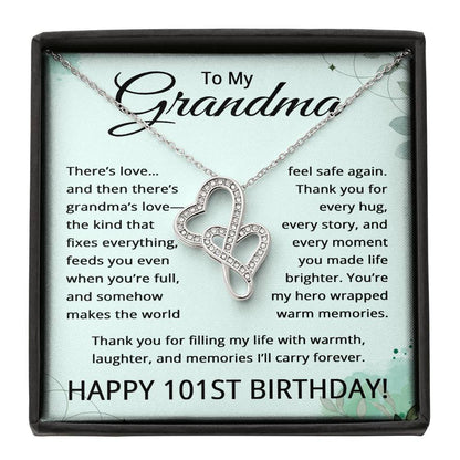 101st Birthday Gifts for Grandma - To My Grandmother Necklace - 101 Years Old Grandma