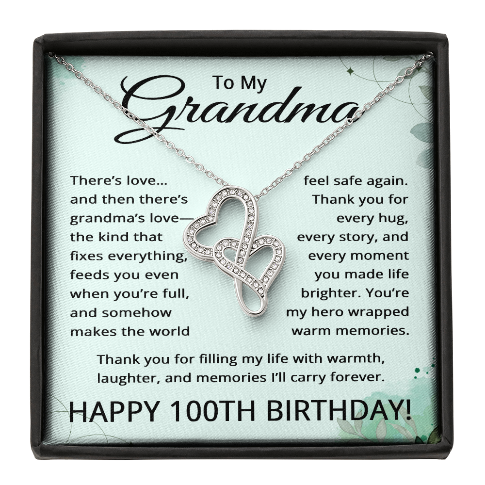 100th Birthday Gifts for Grandma - To My Grandmother Necklace - 100 Years Old Grandma