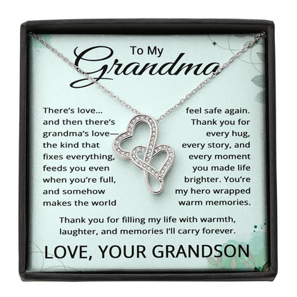 To My Grandma Necklace from Grandson - Grandma Christmas Gift from Grandson