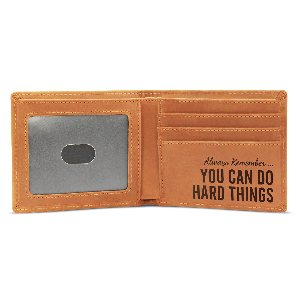 Grandson Wallet - Motivational Gift for Men - Engraved Leather Inspirational Wallet