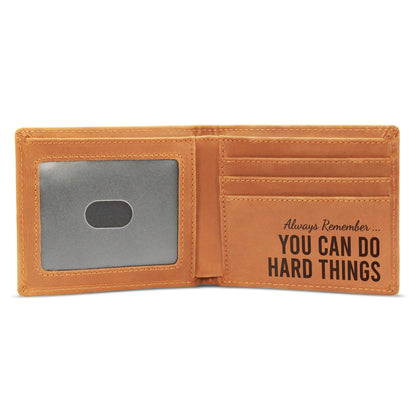 Grandson Wallet - Motivational Gift for Men - Engraved Leather Inspirational Wallet