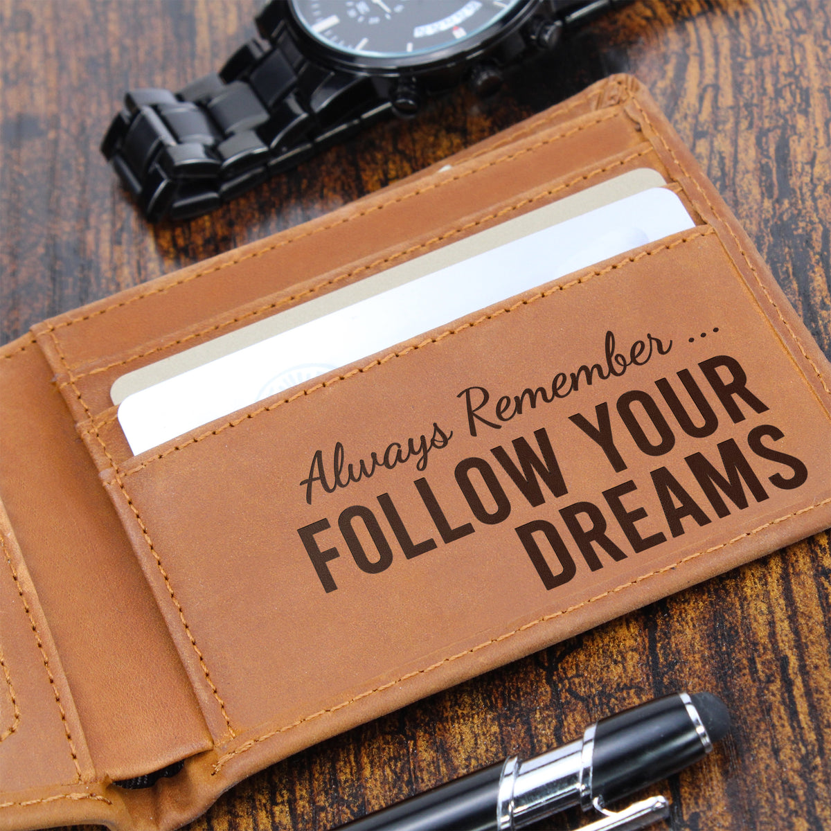 Coworker Leaving Gift for Him - New Job Gift for Men - Leather Wallet Gift for Graduate