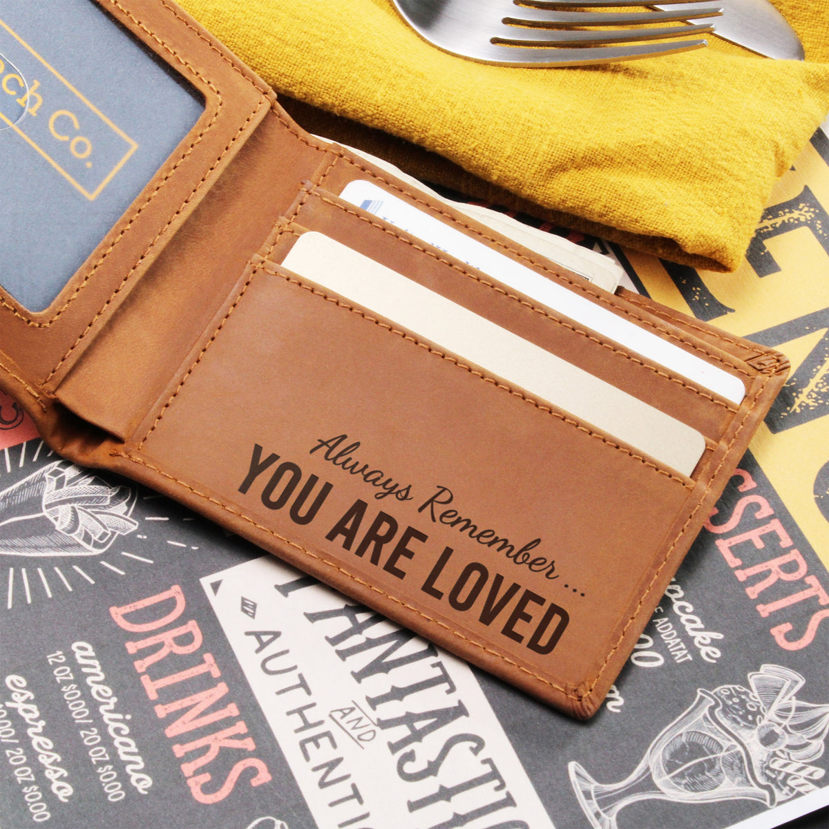 Inspirational Wallet for Men - Genuine Leather Wallet - Gift for Son or Grandson