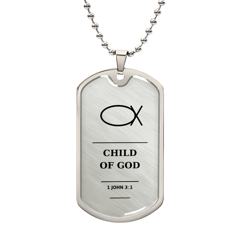 Child of God 1 John 3_1 Dog Tag Necklace - Personalized Christian Gift