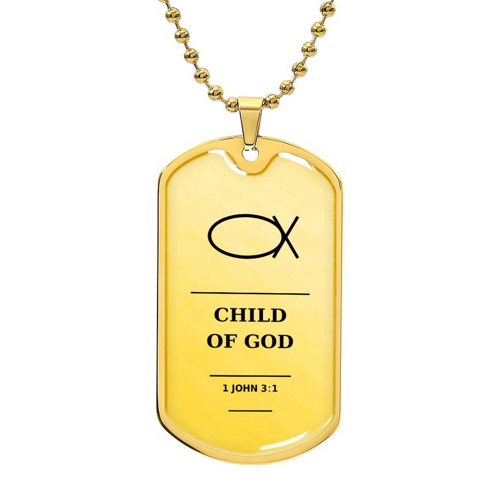 Child of God 1 John 3_1 Dog Tag Necklace - Personalized Christian Gift