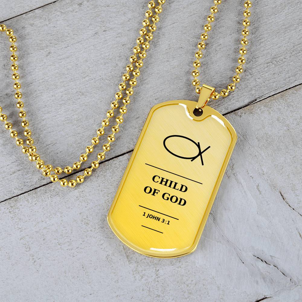 Child of God 1 John 3_1 Dog Tag Necklace - Personalized Christian Gift