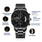 Watch for Men Boyfriend Husband Him, Black Chronograph Watch for Him, Christmas Gift for Boyfriend