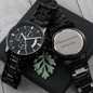 Watch for Men Boyfriend Husband Him, Black Chronograph Watch for Him, Christmas Gift for Boyfriend