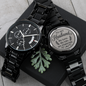 Engraved Watch for Husband, Anniversary Gift for Husband from Wife, To My Husband Watch, Romantic Gift for Him, Black Chronograph Watch