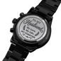 Engraved Watch for Husband, Anniversary Gift for Husband from Wife, To My Husband Watch, Romantic Gift for Him, Black Chronograph Watch
