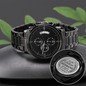 Future Husband Gift, Wedding Gift for Groom from Bride, Husband to Be Gift, Fiancé Gift for Him, Engraved Black Chronograph Watch