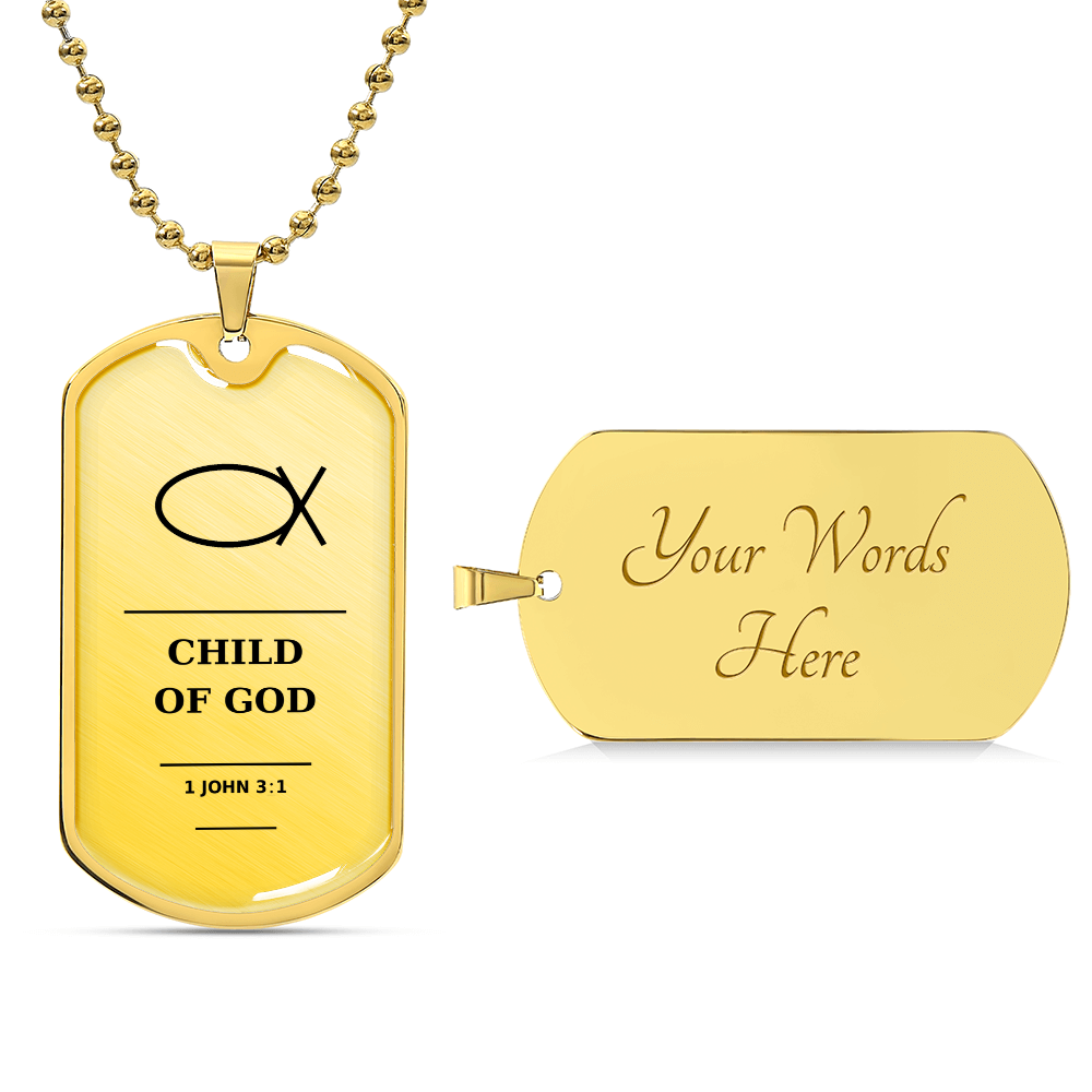 Child of God 1 John 3_1 Dog Tag Necklace - Personalized Christian Gift