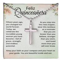 Load image into Gallery viewer, Feliz Quinceanera Collar - 15th Birthday Gift for Her - Mis Quince Cross Jewelry
