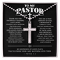 To My Pastor Cross Necklace - Pastor Appreciation Gift for Men, 1 Peter 5:2 Message Card