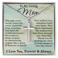 Load image into Gallery viewer, To My Loving Mom Necklace, Christian Cross Pendant Necklace for Mom
