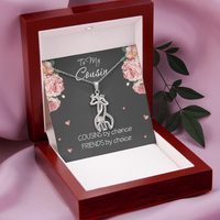 Load image into Gallery viewer, To My Cousin Necklace Cousins By Chance Friends by Choice Cousin Birthday Gift Best Friends Jewelry with Giraffe Pendant

