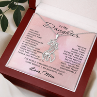 Load image into Gallery viewer, To My Daughter Necklace from Mom Daughter Gift for Christmas Birthday Giraffe Pendant Jewelry Stronger Braver
