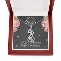 Load image into Gallery viewer, To My Cousin Necklace Cousins By Chance Friends by Choice Cousin Birthday Gift Best Friends Jewelry with Giraffe Pendant
