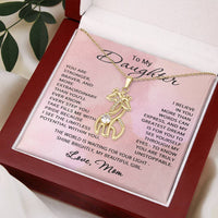 Load image into Gallery viewer, To My Daughter Necklace from Mom Daughter Gift for Christmas Birthday Giraffe Pendant Jewelry Stronger Braver
