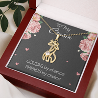 Load image into Gallery viewer, To My Cousin Necklace Cousins By Chance Friends by Choice Cousin Birthday Gift Best Friends Jewelry with Giraffe Pendant
