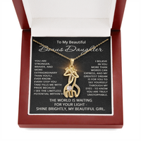 Load image into Gallery viewer, To My Beautiful Bonus Daughter Necklace from Stepmom Stepdad for Christmas Birthday Gift for Stepdaughter Step daughter Step-Daughter
