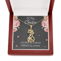 Load image into Gallery viewer, To My Cousin Necklace Cousins By Chance Friends by Choice Cousin Birthday Gift Best Friends Jewelry with Giraffe Pendant
