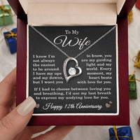 Load image into Gallery viewer, 12th Anniversary Gift for Wife – Necklace with Heartfelt Message Card – Forever Love Pendant
