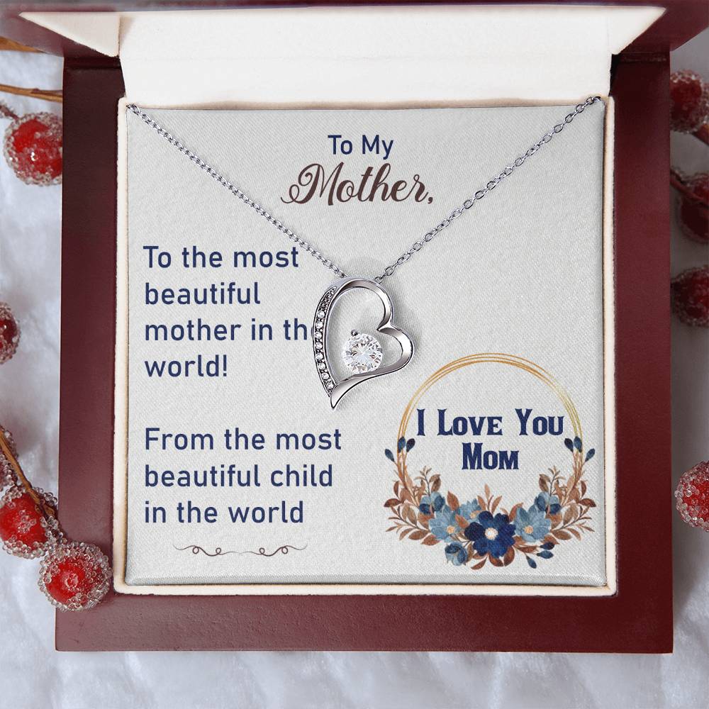 To My Mother Necklace Mothers Day Gift from Child Mom Forever Love Necklace Mom Christmas Gift