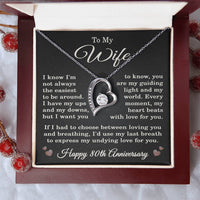 Load image into Gallery viewer, 80th Anniversary Gift for Wife – Necklace with Heartfelt Message Card
