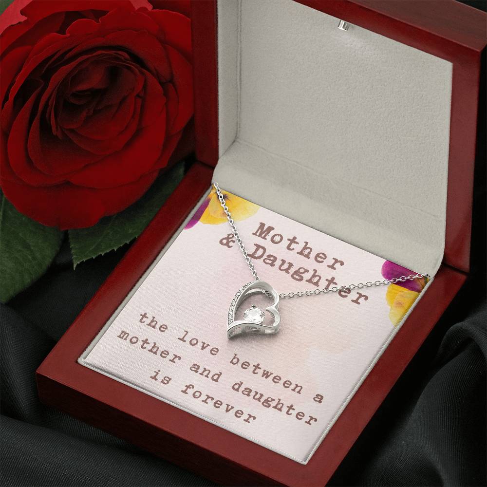 Mother and Daughter Forever Love Necklace, The Love Between a Mother and Daughter is Forever, Gift with Message Card