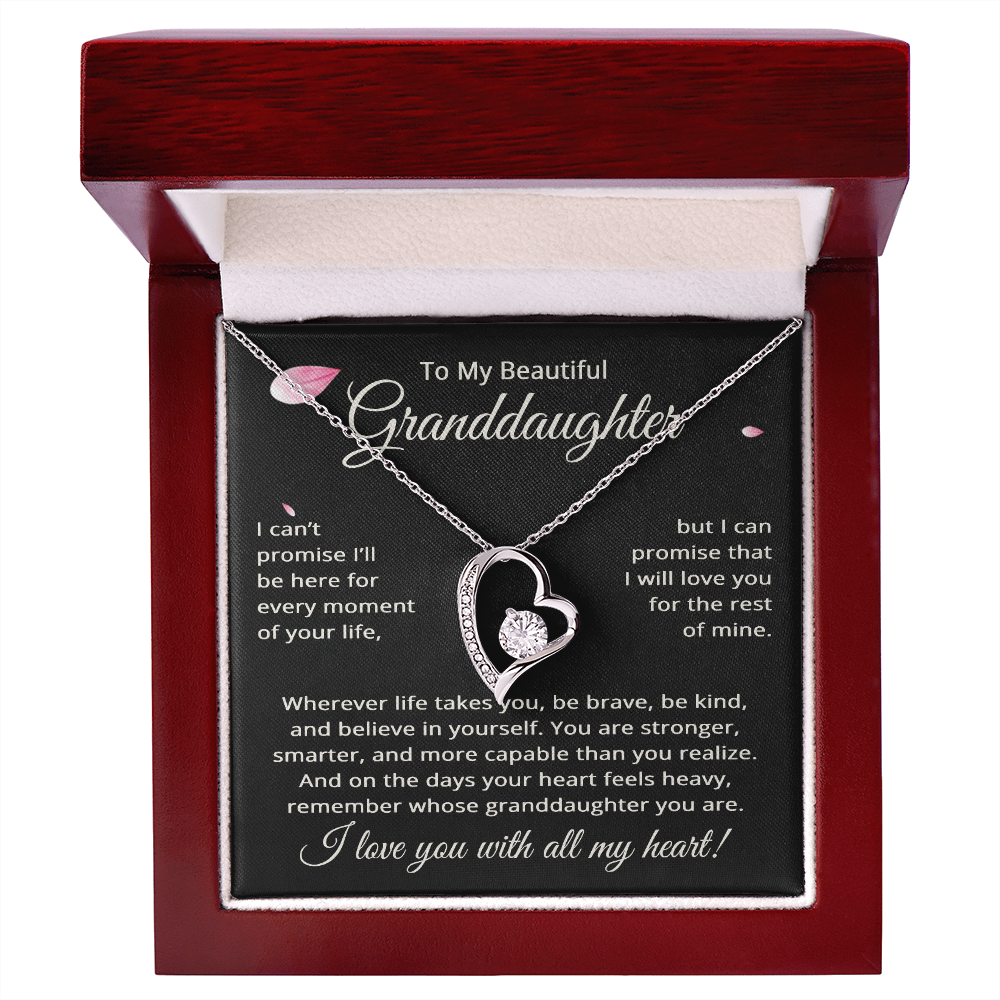 To My Beautiful Granddaughter Heart Necklace - Granddaughter Gifts from Grandma