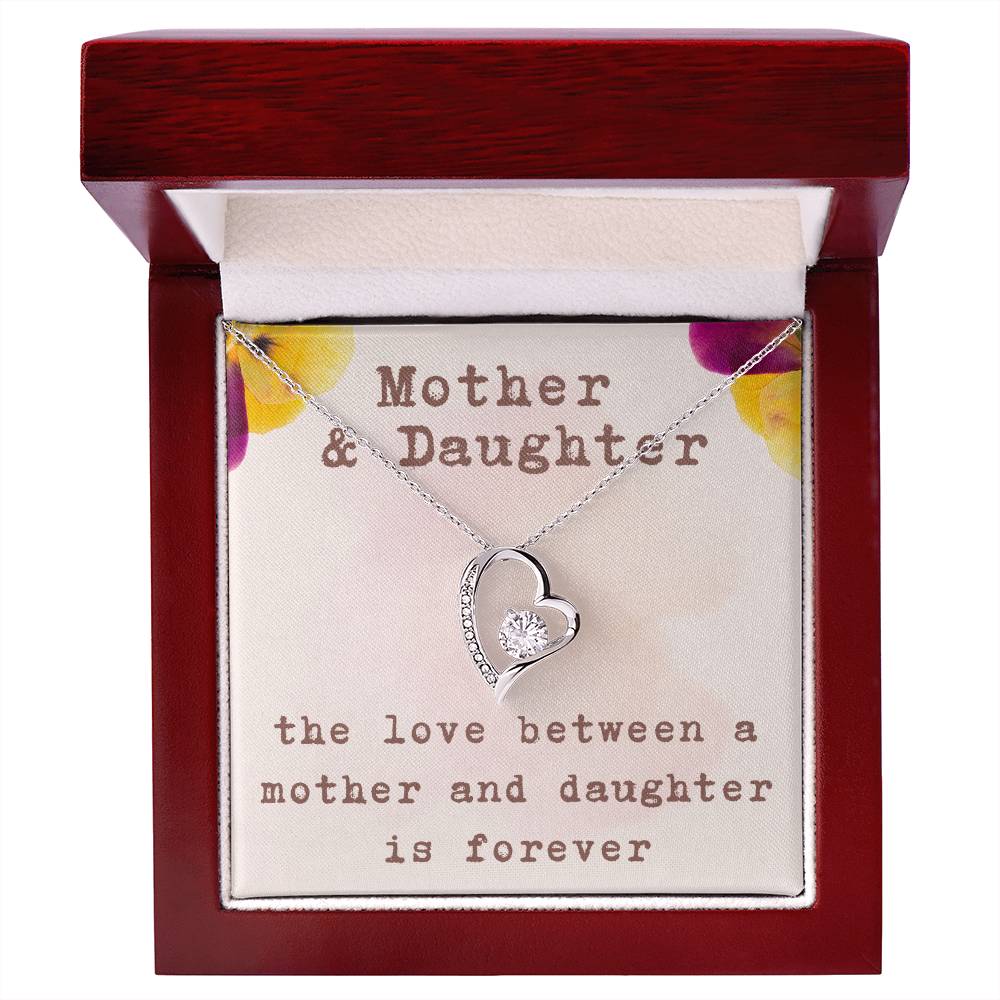 Mother and Daughter Forever Love Necklace, The Love Between a Mother and Daughter is Forever, Gift with Message Card