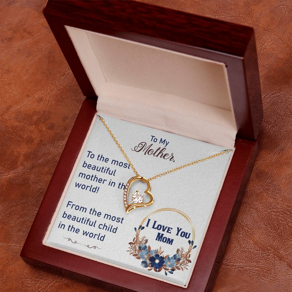 To My Mother Necklace Mothers Day Gift from Child Mom Forever Love Necklace Mom Christmas Gift