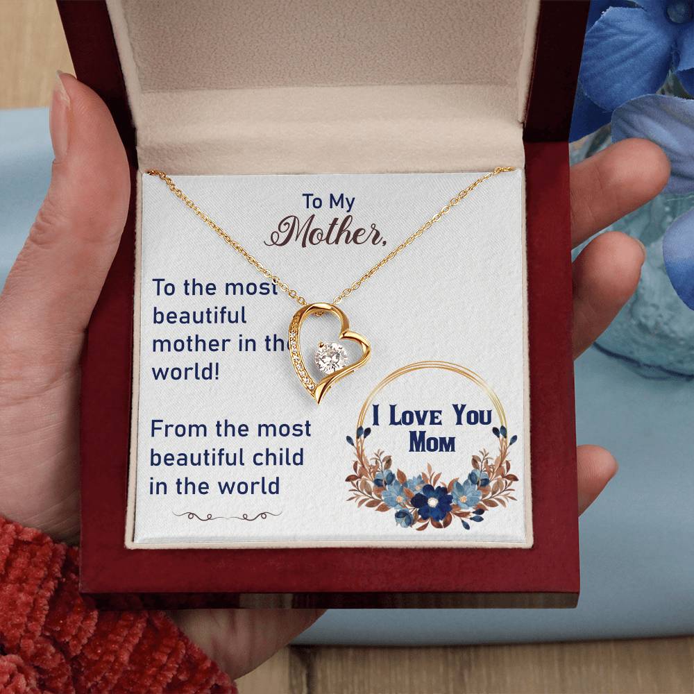 To My Mother Necklace Mothers Day Gift from Child Mom Forever Love Necklace Mom Christmas Gift