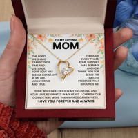 Load image into Gallery viewer, To My Loving Mom Forever Love Necklace – Heartfelt Gift for Mom with Message Card, 14K White Gold
