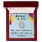 Mother and Son Forever Love Necklace, Gift for Mom from Son with Heartfelt Message Card