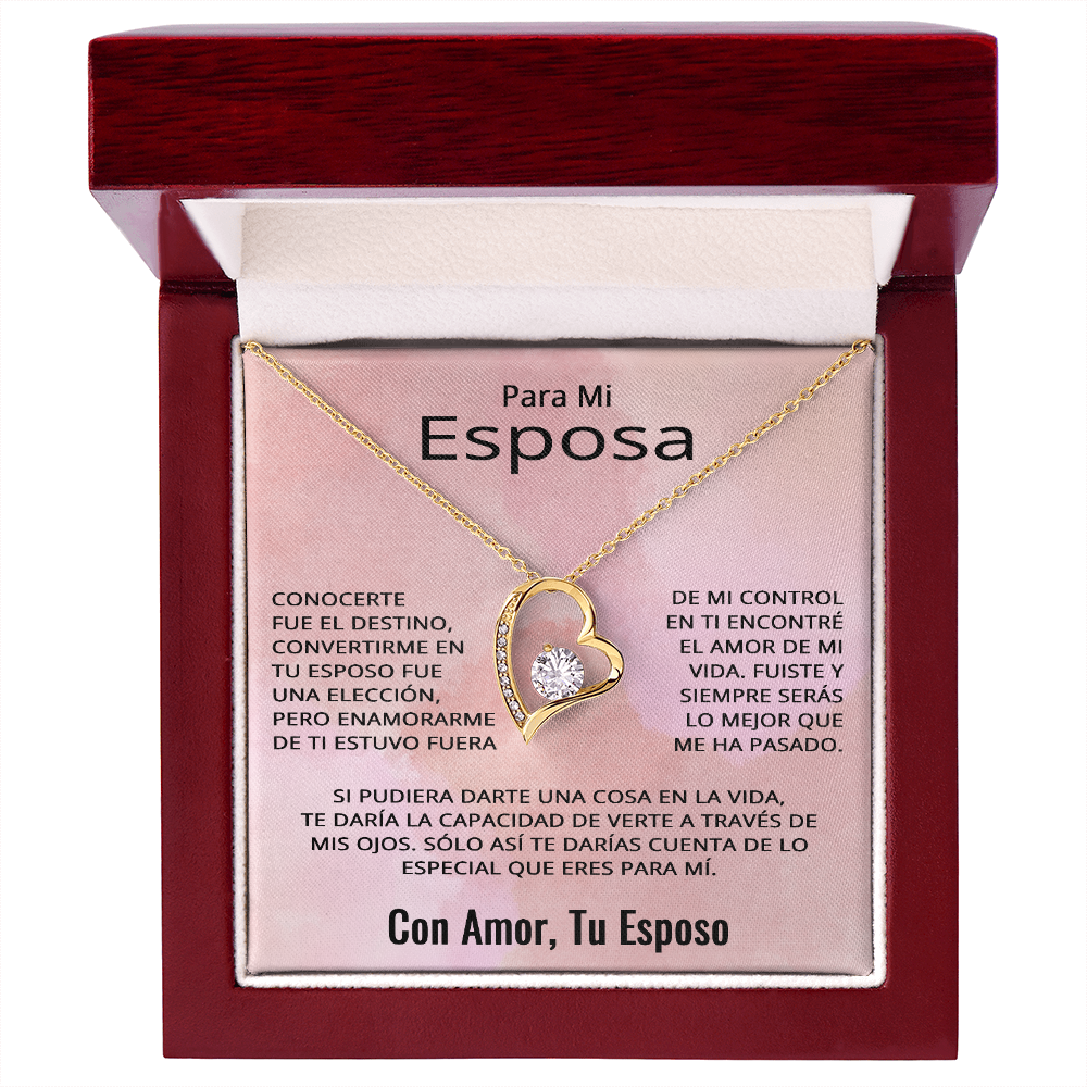 Para Mi Esposa En Espanol Novia Pareja Amor Aniversario Cumpleaños Celebración Collar Pendiente To My Wife Necklace in Spanish Anniversary Valentines Day Jewelry