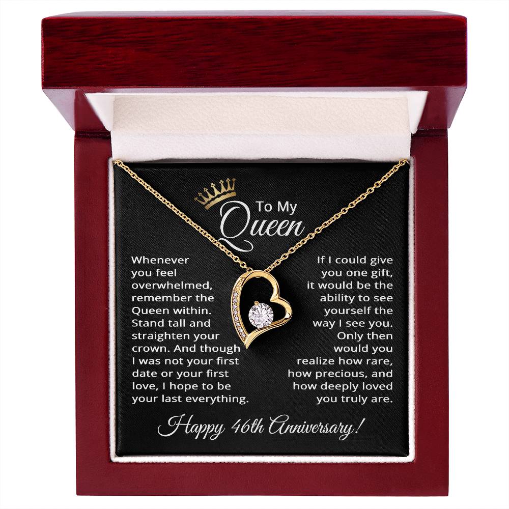46th Anniversary Jewelry for Women 46 Years - To My Queen Necklace