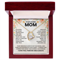 Load image into Gallery viewer, To My Loving Mom Forever Love Necklace – Heartfelt Gift for Mom with Message Card, 14K White Gold
