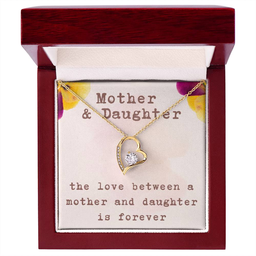 Mother and Daughter Forever Love Necklace, The Love Between a Mother and Daughter is Forever, Gift with Message Card