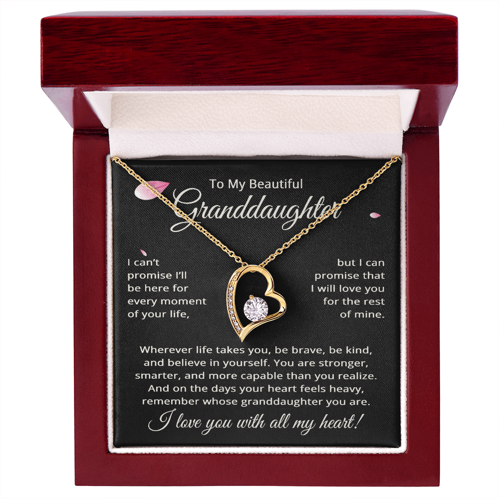 To My Beautiful Granddaughter Heart Necklace - Granddaughter Gifts from Grandma